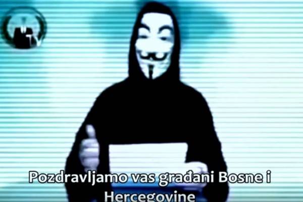VIDEO: Anonymousi zaprijetili Vladi Bosne i Hercegovine