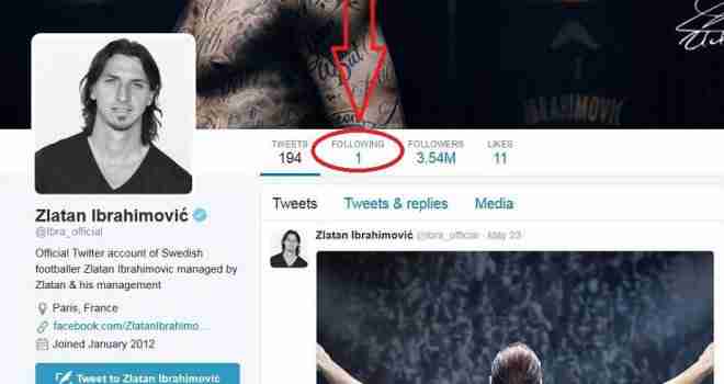 KO JE ‘SRETNIK’? Zlatana Ibrahimovića na Twitteru prate milioni, a on samo jedan profil