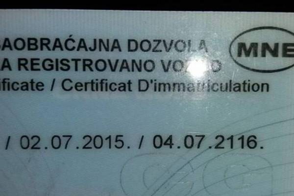 U Crnoj Gori jedan čovjek dobio registraciju automobila za narednih stotinu godina