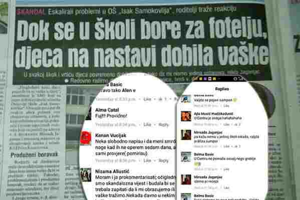 Dok djeci prijete vaške, nastavnici OŠ Isak Samokovlija zbijaju šale na Facebooku