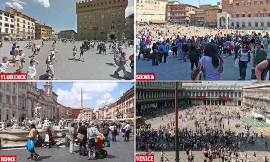 ŠOKANTNI SNIMCI IZ ITALIJE: Pogledajte snimke italijanskih ulica prije i nakon koronavirusa (FOTO, VIDEO)