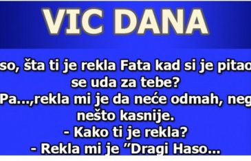 VIC DANA: Haso, šta ti je rekla Fata kad si je pitao da se uda za tebe