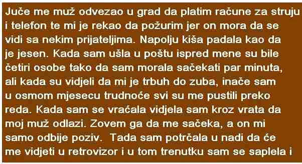 JUČE ME MUŽ ODVEZAO U GRAD DA PLATIM RAČUNE ZA STRUJU