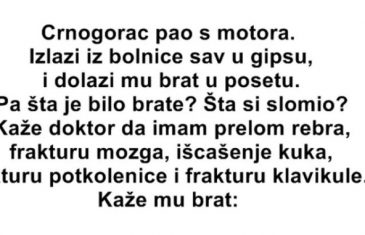 Crnogorac pao s motora