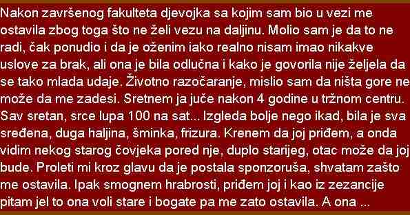 Nakon završenog fakulteta djevojka sa kojim sam…