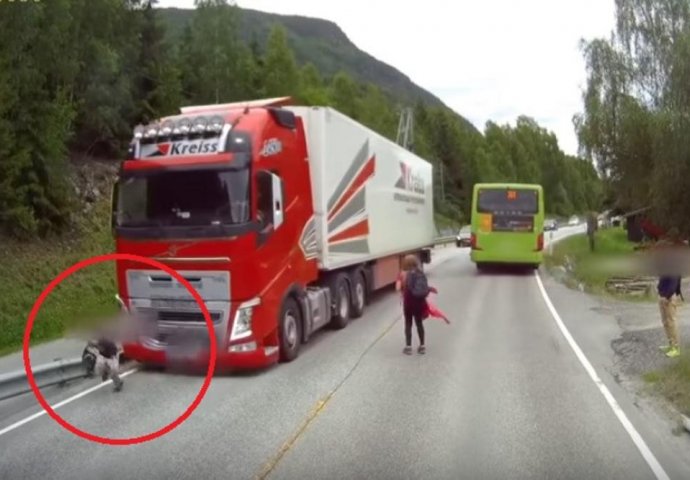 DJEČAK IZAŠAO IZ AUTOBUSA I POJURIO PRAVO POD KAMION: Rekacija vozača će vas ostaviti bez teksta!(VIDEO)