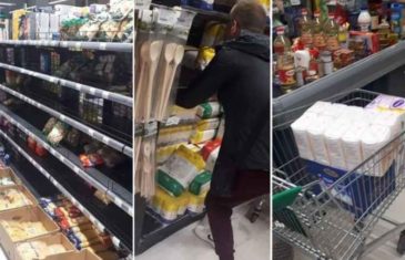 OPŠTA PANIKA U SARAJEVU: Prazne se police supermarketa u Sarajevu, građani kupuju naveliko