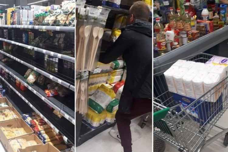 OPŠTA PANIKA U SARAJEVU: Prazne se police supermarketa u Sarajevu, građani kupuju naveliko