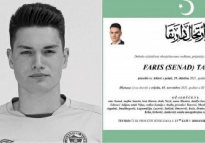 Prijatelj stradalog mladića Farisa Tanovića: “Bio si najbolji sin, najbolji brat i najbolji golman. Dođi u snove da se ispričamo”