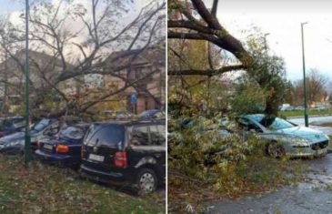 OVAKVO NEVRIJEME SE NE PAMTI Snažan vjetar u Sarajevu oštetio krov škole, rušio stabla, panoe, spomenike