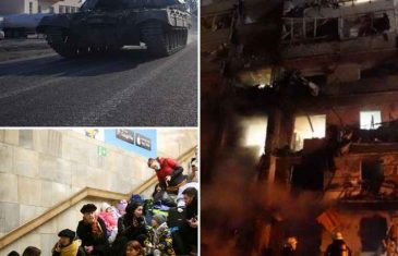 Strašni prizori: Ruske snage ušle su u Kijev. Ruski tenk prelazi preko civilnog automobila