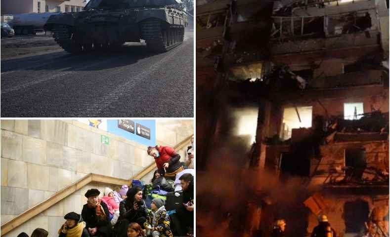 Strašni prizori: Ruske snage ušle su u Kijev. Ruski tenk prelazi preko civilnog automobila