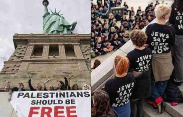 Stotine Jevreja u New Yorku poslali poruku s Kipa slobode: Palestinci trebaju biti slobodni