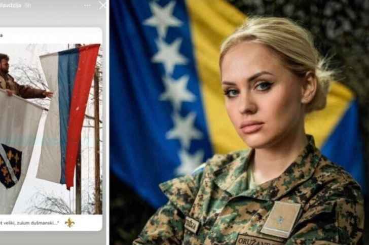 Potporučnica Oružanih snaga BiH objavila fotografiju muškarca kako skida zastavu RS-a i stavlja onu s ljiljanima